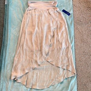 Apt. 9 Beige Midi Wrap Skirt Asymmetrical High-Low